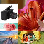 كاميرا DV DSLR بدقة 1.3 ميجا بكسل HD، شاشة LCD بحجم 2.4 بوصة، تسجيل بدقة Full HD 720P، تثبيت إلكتروني للصورة EIS، 720P