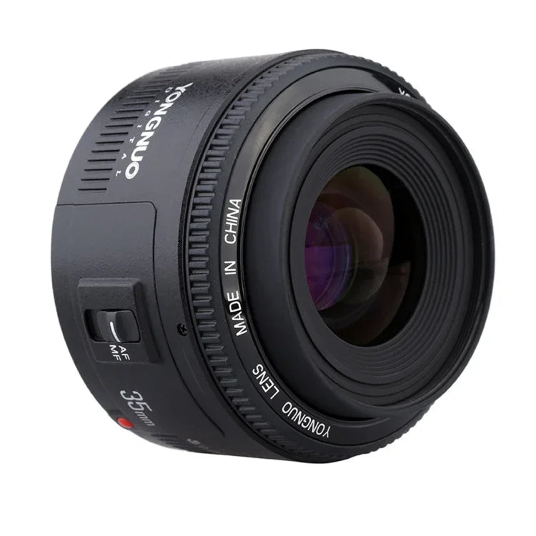 عدسة يانغنو YN35MM F2N 1:2 بزاوية واسعة ثابتة/رئيسية مع تركيز تلقائي لكاميرات نيكون DSLR، YN35mm F2N