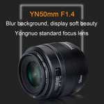 عدسة يانغنو YN50MM F1.4C F1.4 بفتحة كبيرة مع تركيز تلقائي لكاميرات كانون، YN50mm F1.4C