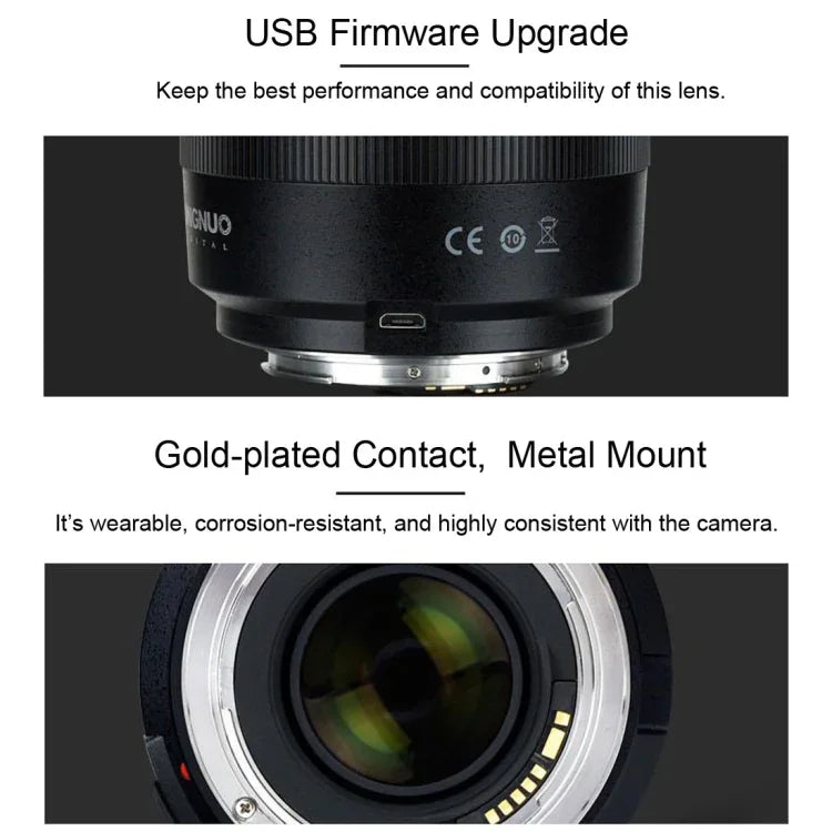 عدسة يانغنو YN50MM F1.4C F1.4 بفتحة كبيرة مع تركيز تلقائي لكاميرات كانون، YN50mm F1.4C