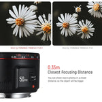 عدسة يانغنو YN50MM F1.8C II F1.8 مع تركيز تلقائي لتركيب كانون EF عدسة جديدة، YN50mm F1.8C II