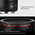 عدسة يانغنو YN50MM F1.8C II F1.8 مع تركيز تلقائي لتركيب كانون EF عدسة جديدة، YN50mm F1.8C II