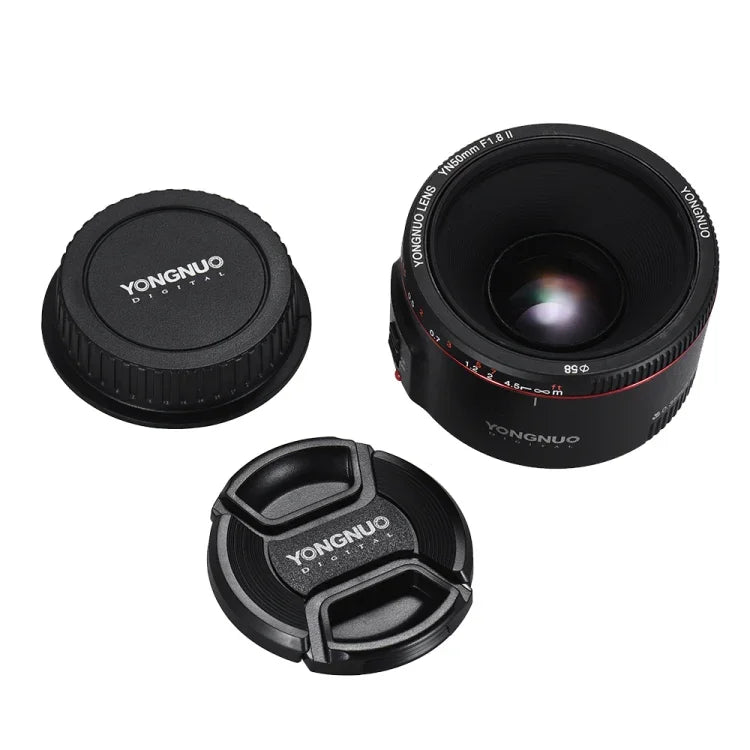 عدسة يانغنو YN50MM F1.8C II F1.8 مع تركيز تلقائي لتركيب كانون EF عدسة جديدة، YN50mm F1.8C II