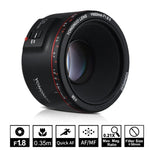 عدسة يانغنو YN50MM F1.8C II F1.8 مع تركيز تلقائي لتركيب كانون EF عدسة جديدة، YN50mm F1.8C II