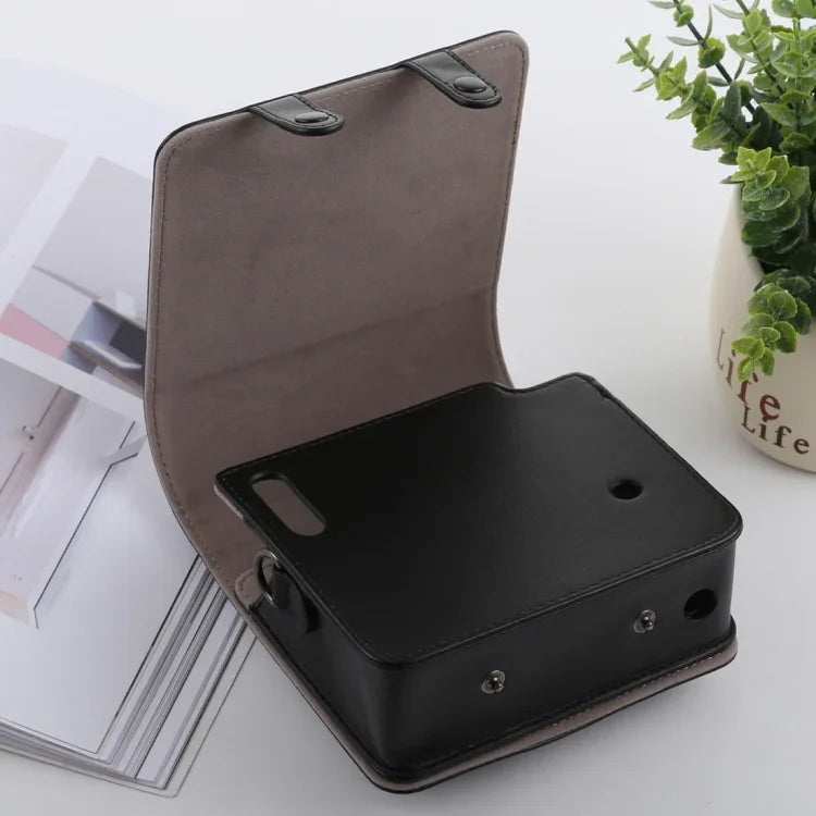 حقيبة كاميرا كاملة من جلد PU مع حزام بأسلوب رجعي لـ FUJIFILM instax SQUARE SQ6، لـ FUJI SQ6