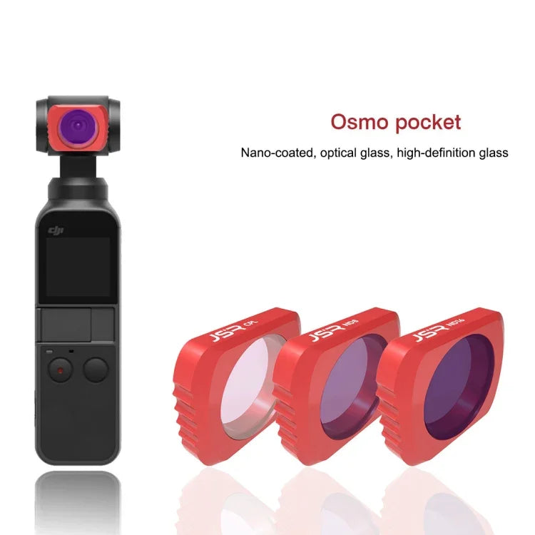فلتر عدسة 3 في 1 رفيع عالي الدقة CPL وND8 وND16 لكاميرا DJI OSMO Pocket، CPL+ND8+ND16