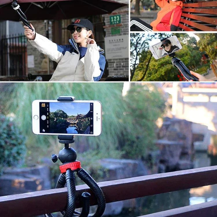 MZ305 حامل ترايبود مرن صغير على شكل أخطبوط مع رأس كروي لكاميرات SLR، GoPro HERO10 Black / HERO9 Black / HERO8 Black /7 /6 /5 /5 Session /4 Session /4 /3+ /3 /2 /1، DJI Osmo Action، Xiaoyi وكاميرات الحركة الأخرى، هاتف محمول، الحجم: 30 سم × 5 سم، MZ305