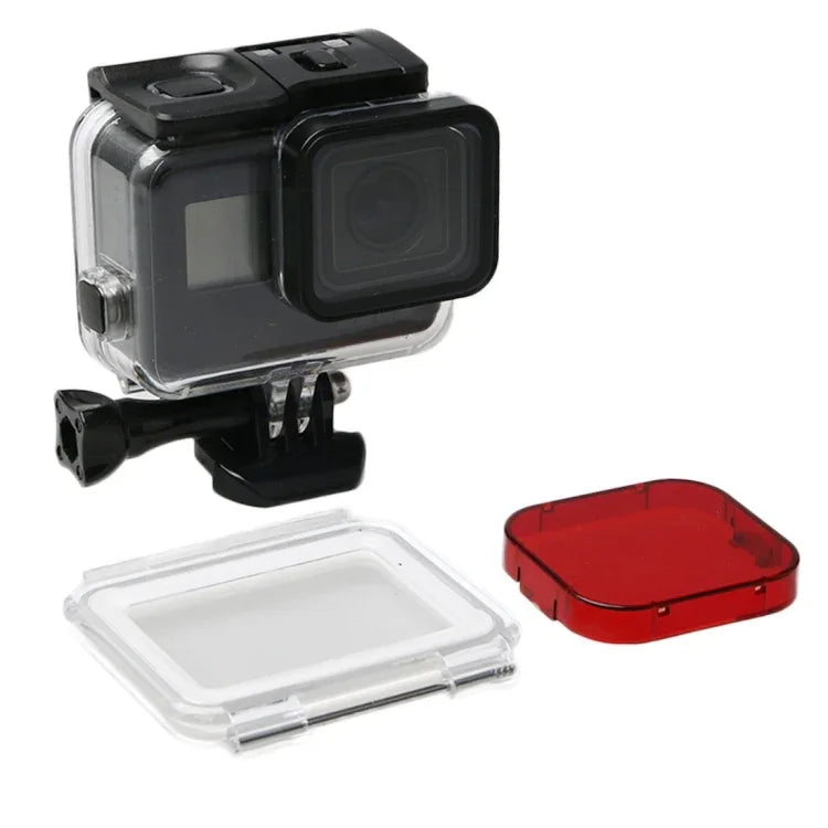 غطاء حماية مقاوم للماء للغوص حتى 60 متر لكاميرا GoPro HERO6 /5 Black مع شاشة لمس على الباب الخلفي وفلتر / مشبك قاعدة أساسي وبرغي، لا حاجة لفك العدسة، مقاوم للماء حتى 60 متر