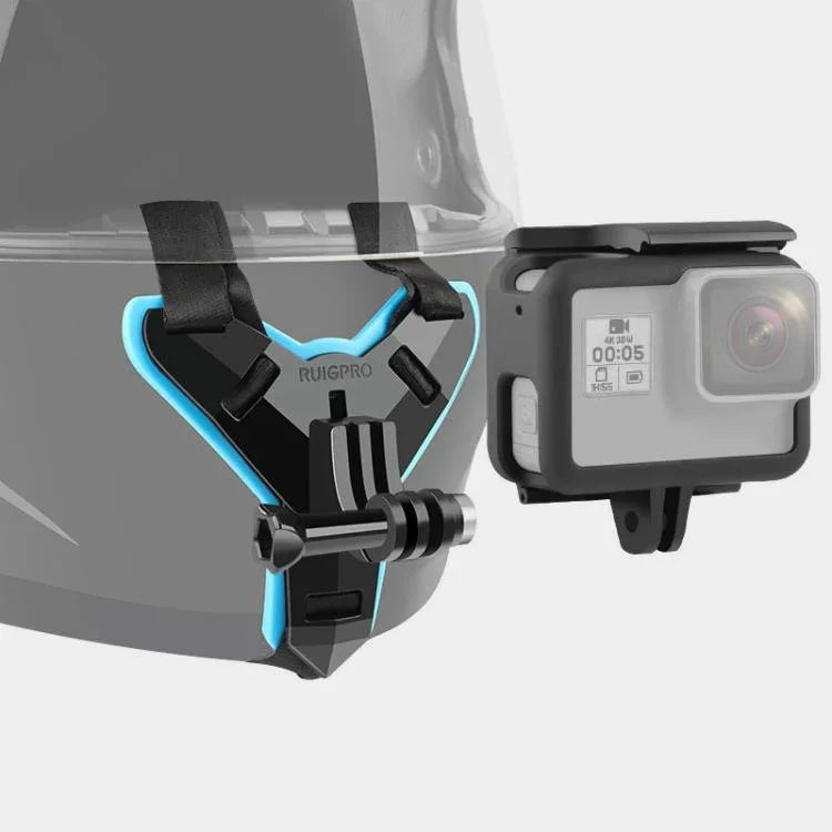حامل حزام خوذة + إطار حماية لحماية كاميرا GoPro HERO7 أسود / 6 / 5، حامل حزام خوذة + حامل إطار