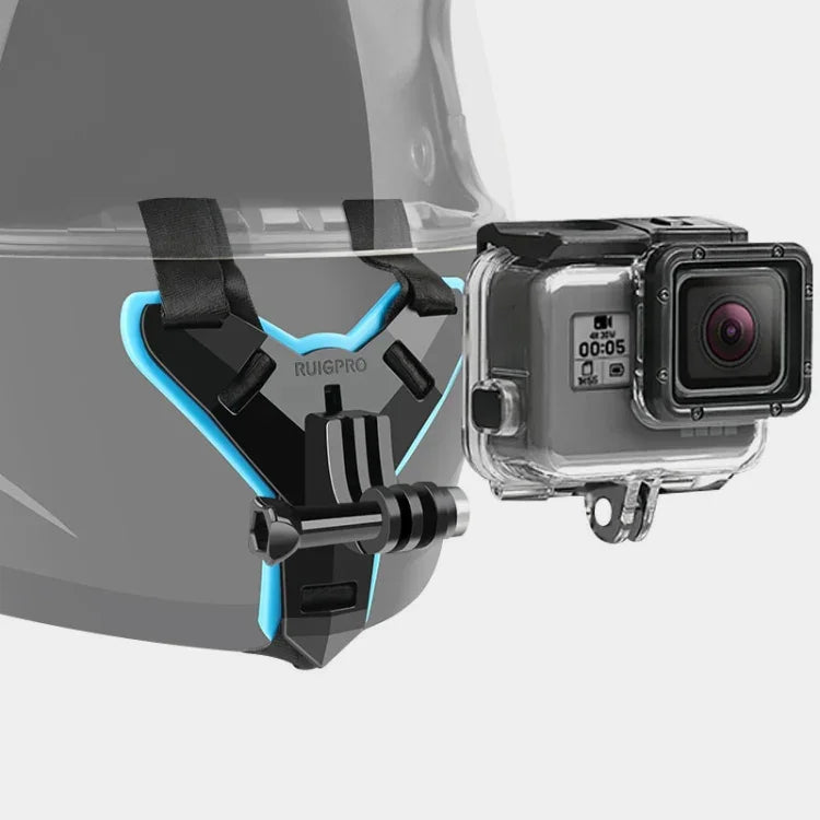 حامل حزام خوذة + غلاف واقي مقاوم للماء لكاميرات GoPro HERO7 Black /6 /5، حامل حزام خوذة + غلاف مقاوم للماء