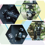 رأس كرة بانورامي منخفض مركز الثقل عالي القوة مع لوحة تحرير سريعة لكاميرات DSLR والرقمية، حمولة قصوى 10 كجم، YT040 X4