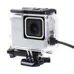 حافظة هيكلية جانبية مجوفة مع مشبك وقاعدة تثبيت أساسية وبرغي لكاميرات GoPro HERO7 White /Silver، جانبي مجوف