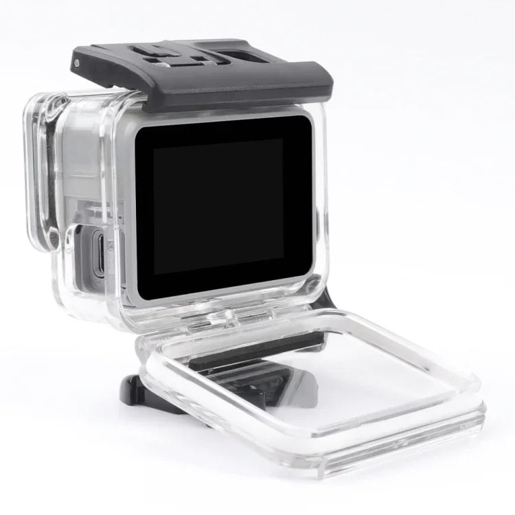 حافظة هيكلية جانبية مجوفة مع مشبك وقاعدة تثبيت أساسية وبرغي لكاميرات GoPro HERO7 White /Silver، جانبي مجوف