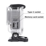 حافظة هيكلية جانبية مجوفة مع مشبك وقاعدة تثبيت أساسية وبرغي لكاميرات GoPro HERO7 White /Silver، جانبي مجوف