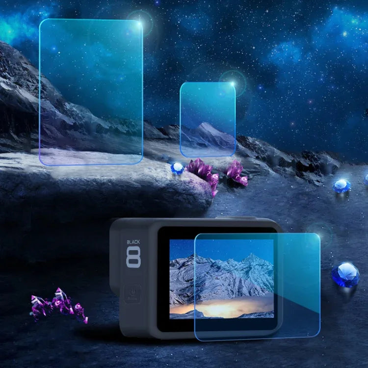 فيلم زجاج مقسى لشاشة LCD وعدسة لـ GoPro HERO8 Black، لـ GoPro HERO8 Black
