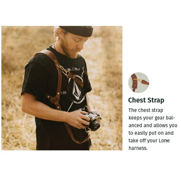 حزام كاميرا جلدي مقاوم للانزلاق مع قفل سريع وخطاف معدني لكاميرات SLR / DSLR (كتف أيسر)، كتف أيسر، كتف أيمن