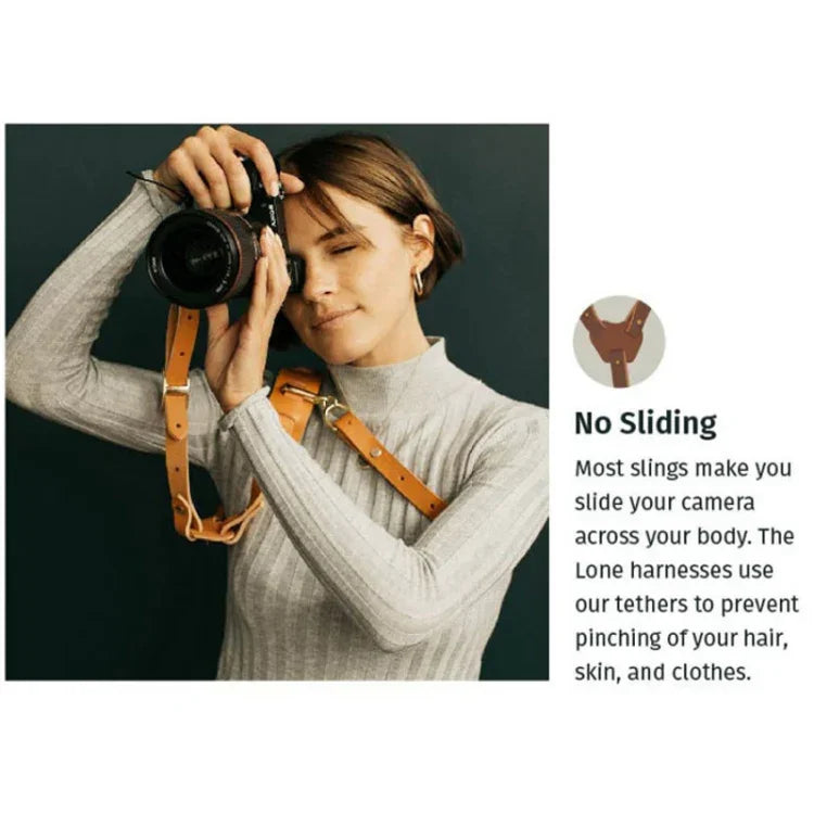 حزام كاميرا جلدي مقاوم للانزلاق مع قفل سريع وخطاف معدني لكاميرات SLR / DSLR (كتف أيسر)، كتف أيسر، كتف أيمن