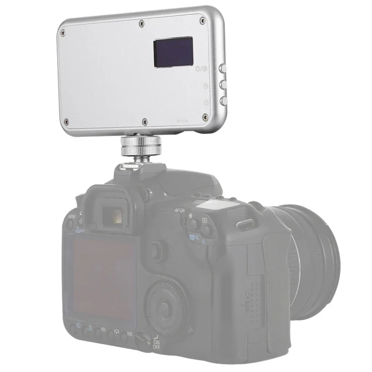 LED-013 Pocket 112 مصباح LED احترافي للتدوين المرئي والتصوير الفوتوغرافي مع شاشة OLED وحامل محول حذاء بارد لكاميرات كانون / نيكون DSLR، 112 LED