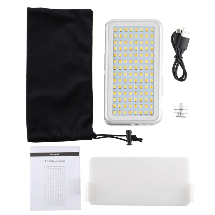 LED-013 Pocket 112 مصباح LED احترافي للتدوين المرئي والتصوير الفوتوغرافي مع شاشة OLED وحامل محول حذاء بارد لكاميرات كانون / نيكون DSLR، 112 LED