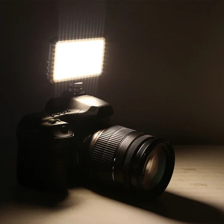LED-013 Pocket 112 مصباح LED احترافي للتدوين المرئي والتصوير الفوتوغرافي مع شاشة OLED وحامل محول حذاء بارد لكاميرات كانون / نيكون DSLR، 112 LED