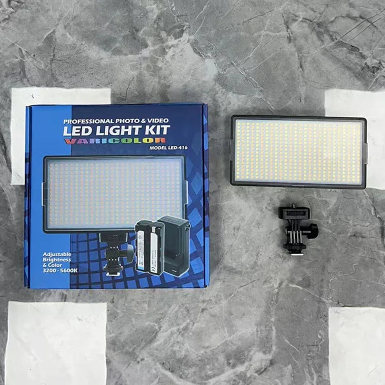 LED01 416 مصباح LED 3600 لومن ضوء احترافي للتدوين المرئي والتصوير الفوتوغرافي لكاميرات كانون / نيكون DSLR، 416 LED