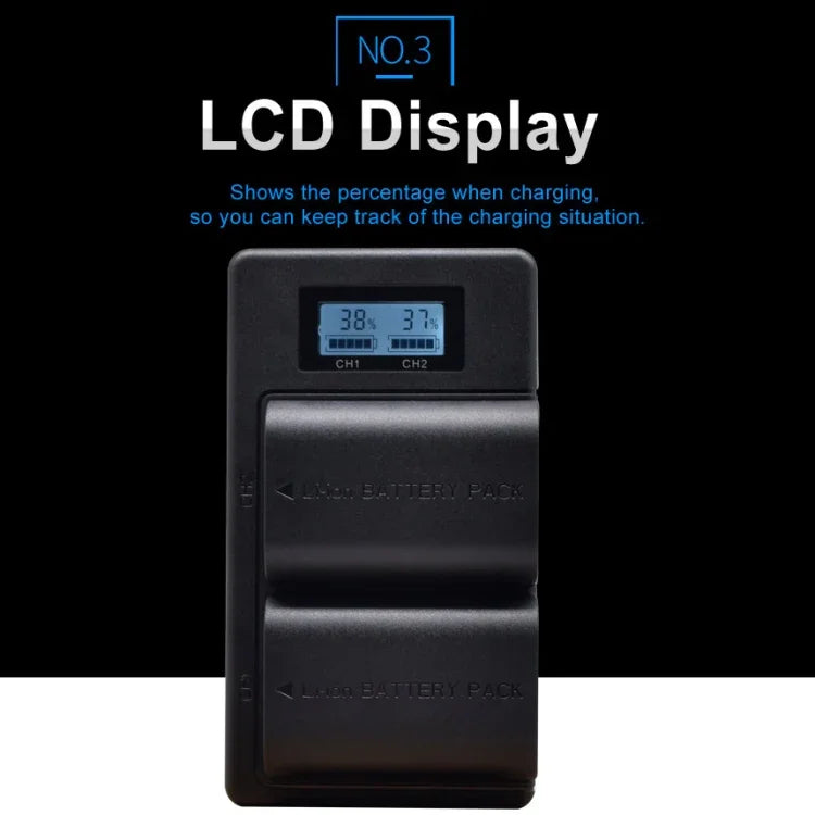 بطارية كاميرا رقمية LP-E6 وشاحن LCD رقمي لسلسلة كانون، LP-E6