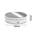 قاعدة عرض ذكية دوارة بزاوية 360 درجة بشحن USB بحجم 13.8 سم على شكل مرآة، دعامة تصوير فيديو، تتحمل 3 كجم، 13.8 سم مرآة/تشغيل عبر USB(W)