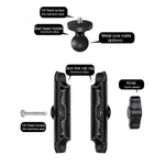 حامل تثبيت مقبض دراجة نارية برأس كروي 20 مم بطول 9 سم مع محول حامل ثلاثي البراغي لكاميرات GoPro وInsta360 وDJI وغيرها، حامل قضيب توصيل بطول 9.5 سم