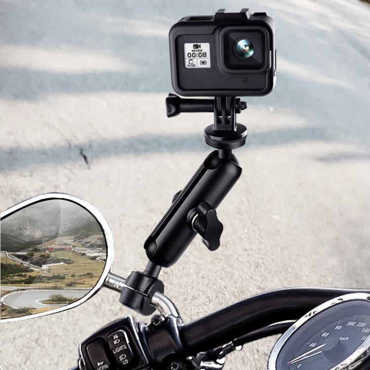 حامل تثبيت مقبض دراجة نارية برأس كروي 20 مم بطول 9 سم مع محول حامل ثلاثي البراغي لكاميرات GoPro وInsta360 وDJI وغيرها، حامل قضيب توصيل بطول 9.5 سم