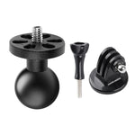 حامل تثبيت برأس كروي 25 مم مع برغي 1/4 بوصة ومحول حامل ثلاثي الأرجل لكاميرات الحركة GoPro وInsta360 وDJI وغيرها، برغي 1/4 بوصة رأس كروي 25 مم