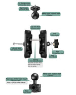 حامل تثبيت قضيب توصيل بطول 6سم للدراجات النارية لكاميرات GoPro، Insta360، DJI وكاميرات الحركة الأخرى، قضيب توصيل 6سم