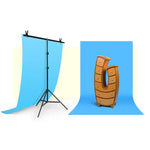 حامل خلفية استوديو تصوير على شكل حرف T بمقاس 150x200 سم مع قضيب عرض ومشابك، بدون خلفية، 150x200 سم