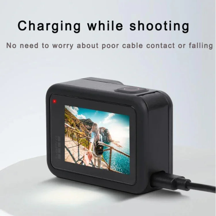 غطاء بطارية قابل لإعادة الشحن لكاميرا رياضية لغطاء جانبي لكاميرا GoPro HERO8، لـ GoPro HERO8
