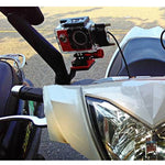 حامل مرآة الرؤية الخلفية للدراجة النارية من سبائك الألمنيوم CNC مثبت لكاميرات الحركة GoPro وInsta360 وDJI وغيرها