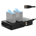 شاحن بطاريات مزدوج بشاشة عرض لسعة الشحن لكاميرات GoPro HERO9 Black / HERO10 Black، يعرض سعة الشحن