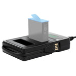 شاحن بطاريات مزدوج بشاشة عرض لسعة الشحن لكاميرات GoPro HERO9 Black / HERO10 Black، يعرض سعة الشحن
