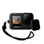 غطاء حماية سيليكون مع حزام معصم وغطاء عدسة لـ GoPro HERO10 Black / HERO9 Black، لـ GoPro HERO10 Black