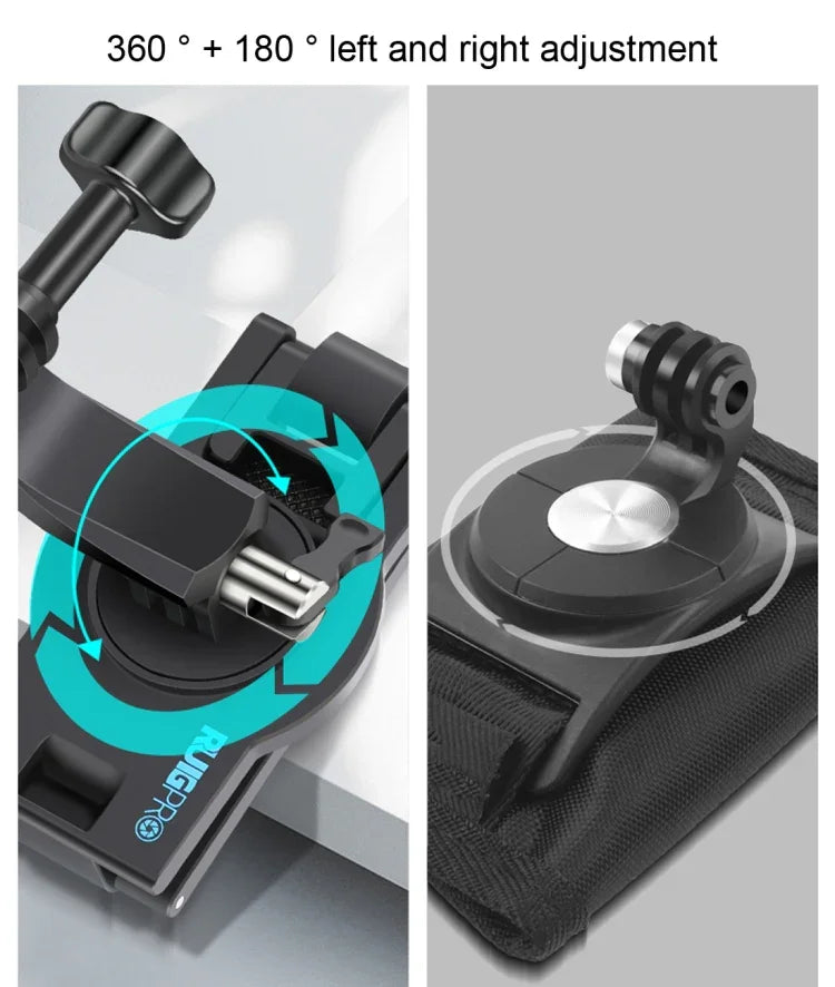 حامل حزام دوار سريع التحرير بزاوية 360 درجة للكتف لحمل حقيبة ظهر لكاميرات GoPro وInsta360 وDJI وغيرها من كاميرات الحركة من RUIGPRO
