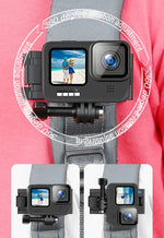 حامل حزام دوار سريع التحرير بزاوية 360 درجة للكتف لحمل حقيبة ظهر لكاميرات GoPro وInsta360 وDJI وغيرها من كاميرات الحركة من RUIGPRO