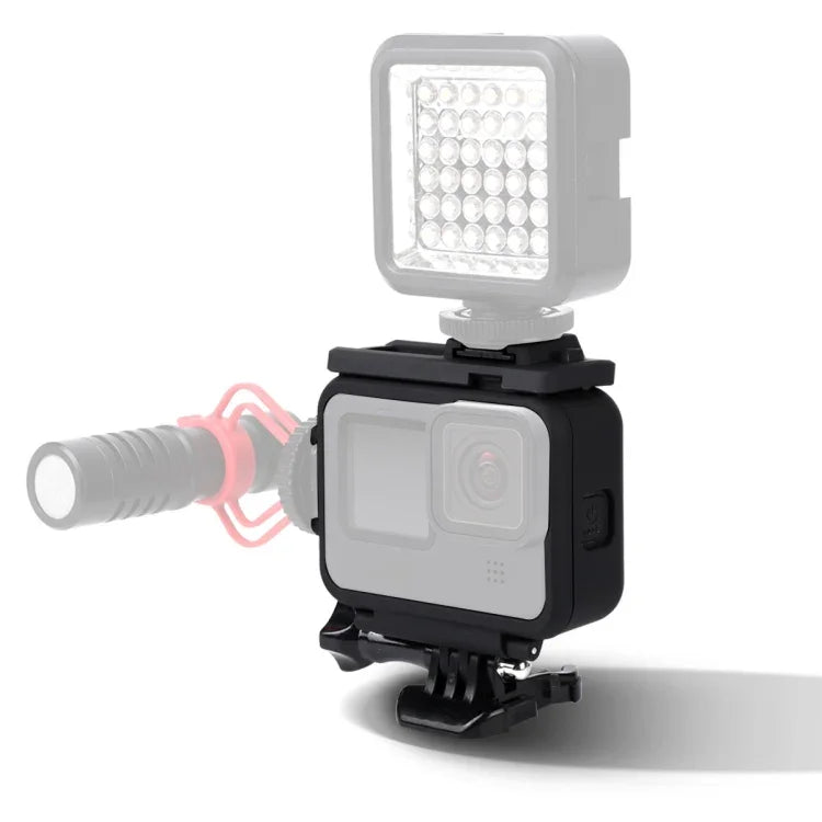 غطاء حماية إطار بلاستيكي مع مشبك قاعدة وبرغي طويل لـ GoPro HERO10 Black / HERO9 Black، إطار بلاستيكي