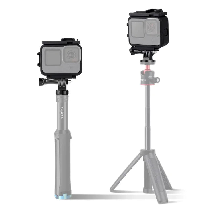 غطاء حماية إطار بلاستيكي مع مشبك قاعدة وبرغي طويل لـ GoPro HERO10 Black / HERO9 Black، إطار بلاستيكي