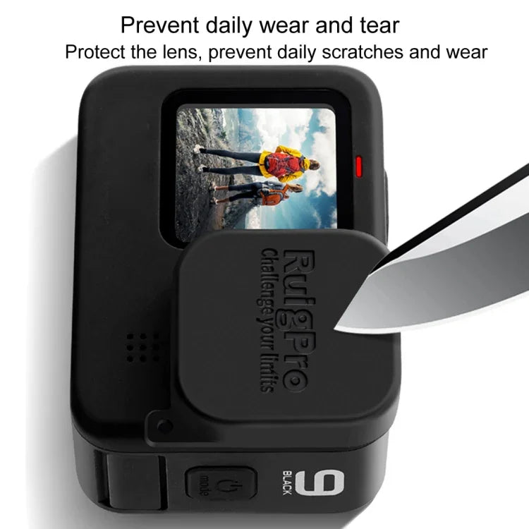 غطاء حماية عدسة كاميرا من المطاط الناعم مقاوم للخدش من RUIGPRO لـ GoPro HERO10 Black / HERO9 Black، لـ GoPro HERO9 Black