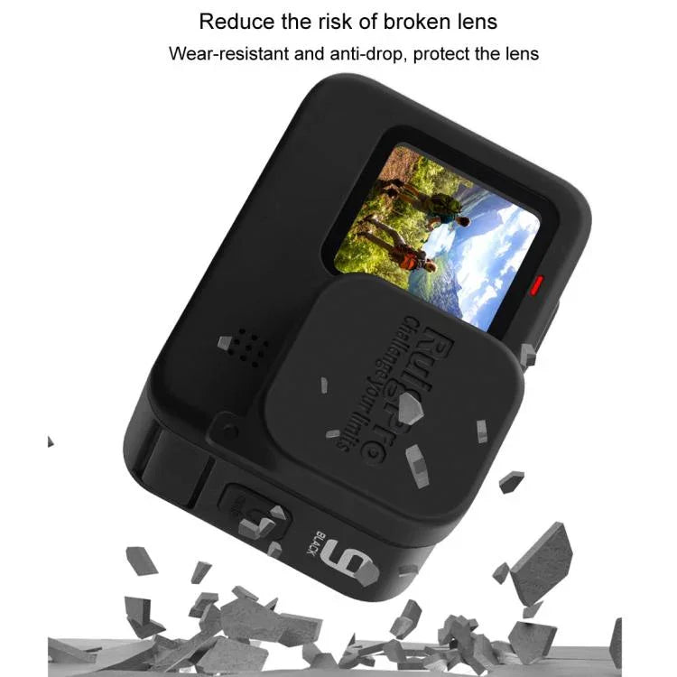 غطاء حماية عدسة كاميرا من المطاط الناعم مقاوم للخدش من RUIGPRO لـ GoPro HERO10 Black / HERO9 Black، لـ GoPro HERO9 Black