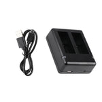 شاحن بطاريتين USB مع كابل وضوء مؤشر لـ GoPro HERO9 Black / HERO10 Black / HERO11 Black / HERO12 Black، لـ GoPro HERO9 Black
