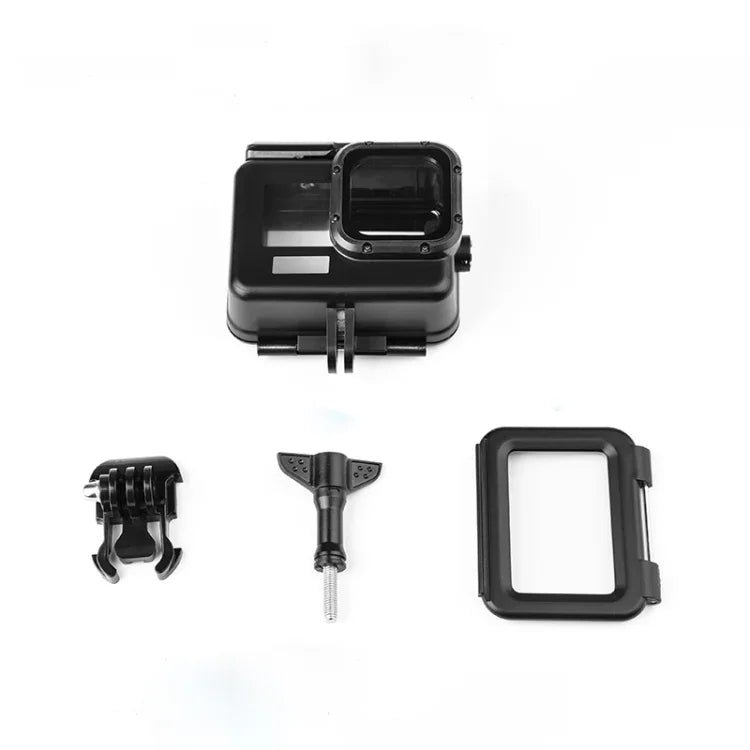 حافظة واقية مقاومة للماء حتى 50 متر مع مشبك وقاعدة تثبيت أساسية وبرغي لكاميرات GoPro HERO10 Black / HERO9 Black، حافظة مقاومة للماء حتى 50 متر