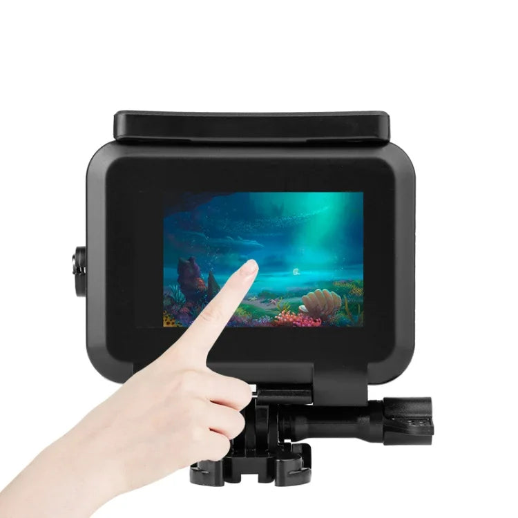 حافظة واقية مقاومة للماء حتى 50 متر مع مشبك وقاعدة تثبيت أساسية وبرغي لكاميرات GoPro HERO10 Black / HERO9 Black، حافظة مقاومة للماء حتى 50 متر