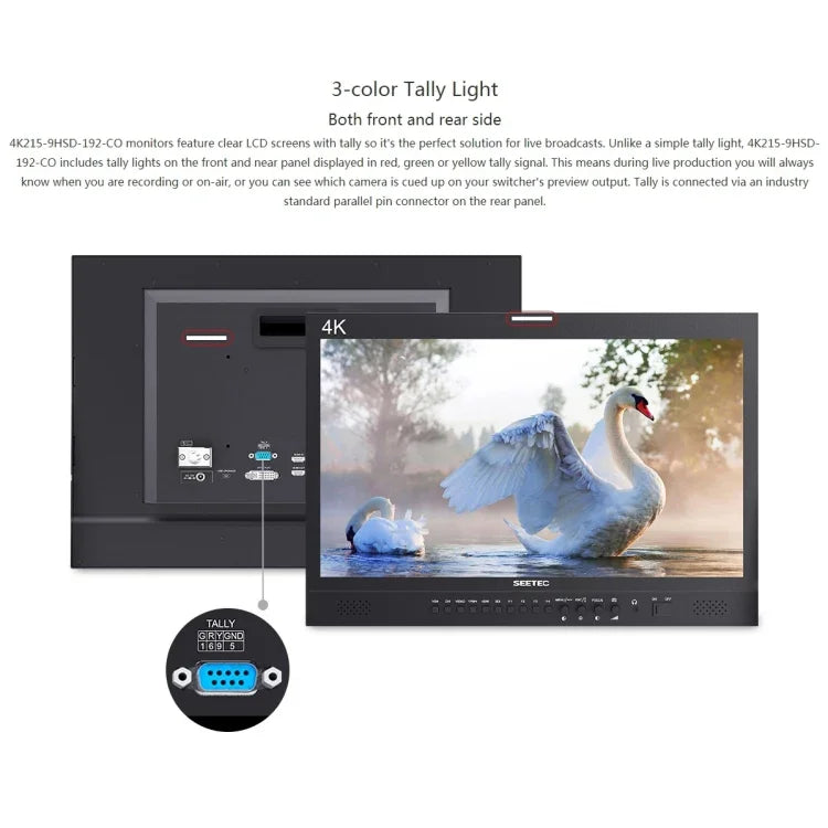 شاشة مراقبة ميدانية SEETEC 4K215-9HSD-CO بدقة 1920x1080 بحجم 21.5 بوصة SDI / HDMI Full HD لصندوق المخرج، 4K215-9HSD-CO