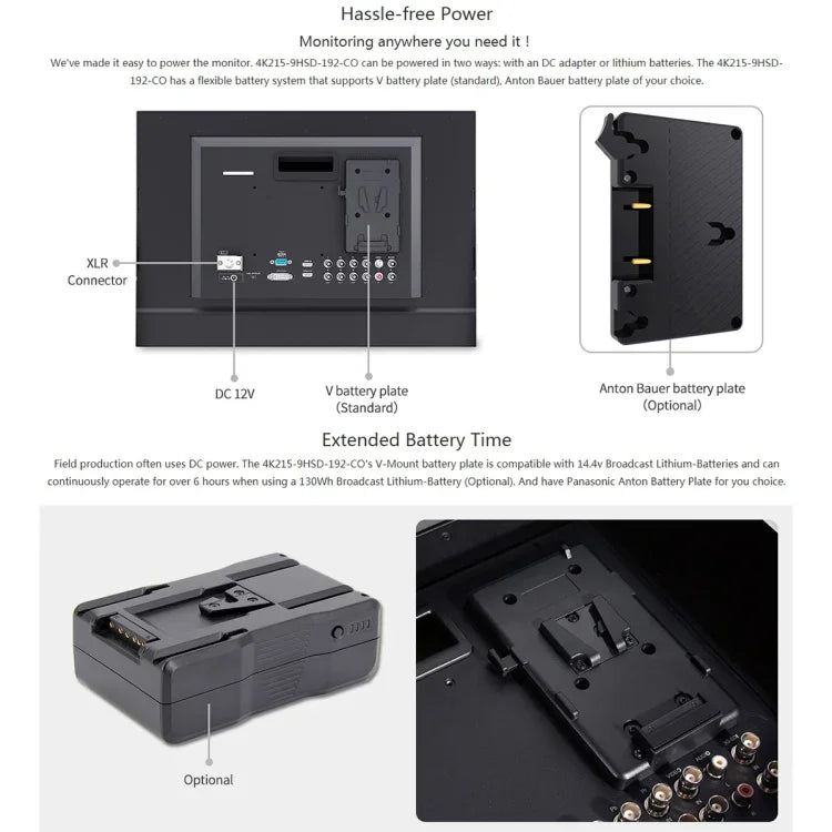 شاشة مراقبة ميدانية SEETEC 4K215-9HSD-CO بدقة 1920x1080 بحجم 21.5 بوصة SDI / HDMI Full HD لصندوق المخرج، 4K215-9HSD-CO