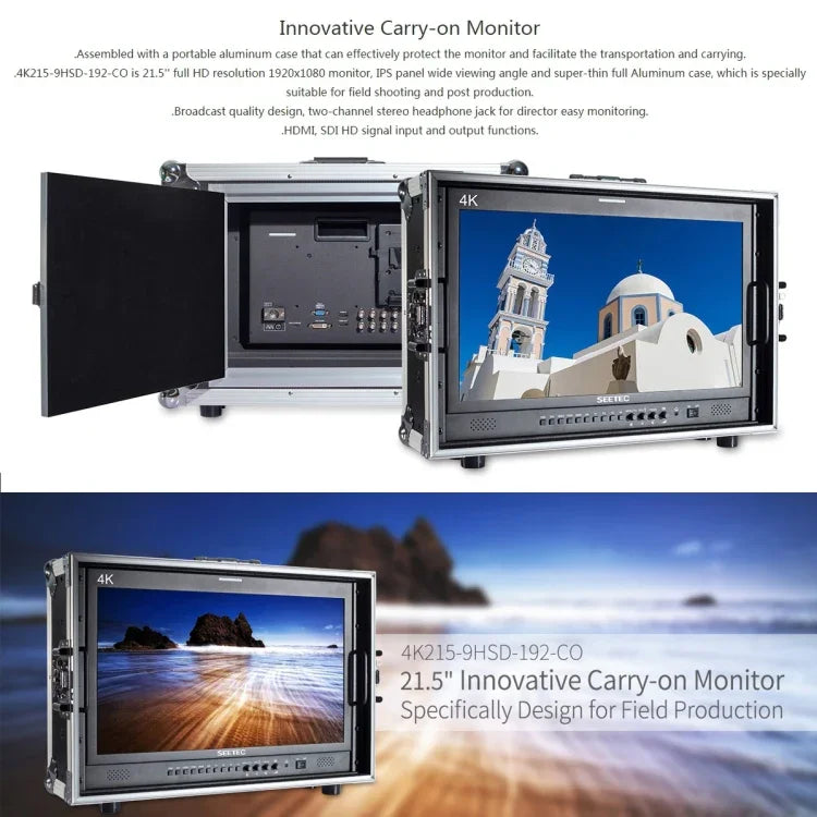 شاشة مراقبة ميدانية SEETEC 4K215-9HSD-CO بدقة 1920x1080 بحجم 21.5 بوصة SDI / HDMI Full HD لصندوق المخرج، 4K215-9HSD-CO