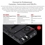 شاشة مراقبة ميدانية FEELWORLD LUT6S بدقة 1920x1080، 2600 نتس، 6 إنش IPS، HDMI، شاشة لمس 4K، SDI HDI، شاشة كاميرا، LUT6S